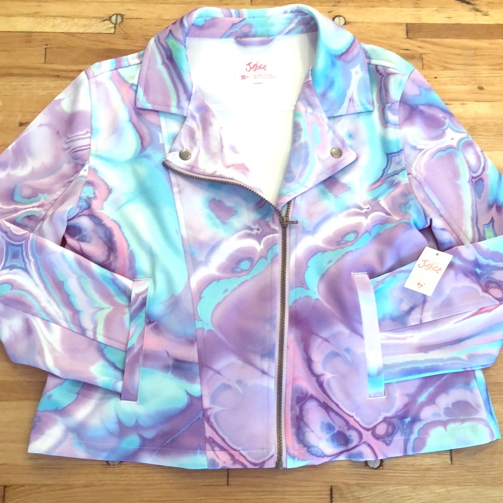 NEW WITH TAGS! Justice plus marble bomber jacket